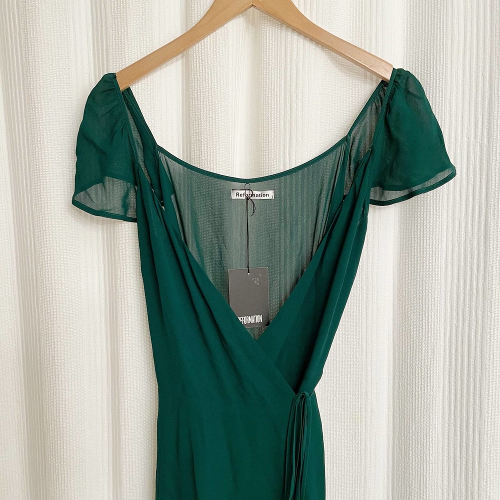 ✖️SOLD✖️Reformation Piper Emerald Midi Dress NWT - Picture 7 of 10